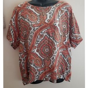 Michael Kors Overisized Paisley Boho Blouse size M